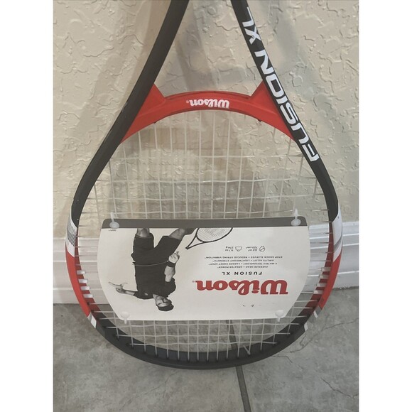 New Wilson Fusion XL Tennis Racquet (Grip Size 4 3/8”) WRT30270U3 Black Red - Picture 2 of 8